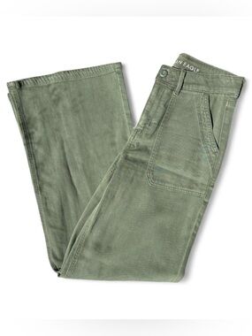American Eagle Olive Green High-Waisted Wide Leg Pants